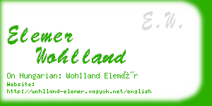 elemer wohlland business card